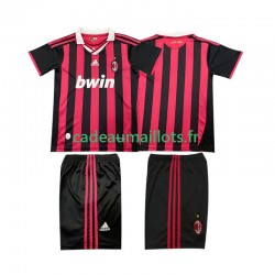 AC Milan Maillot avec flocage Rétro Domicile 2009 2010 ,Tenue Enfant MC
