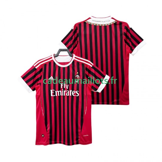 AC Milan Maillot avec flocage Rétro Domicile 2011 2012 ,Homme MC