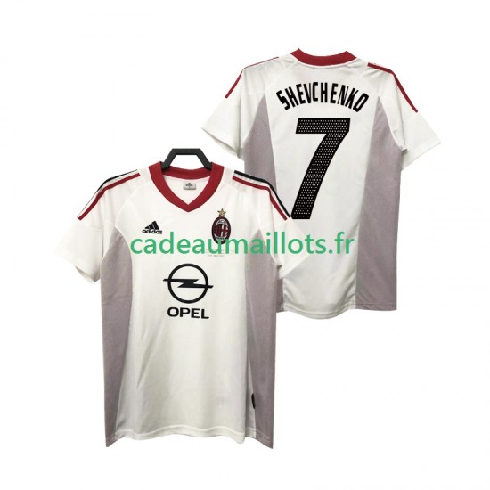AC Milan Maillot avec flocage SHEVCHENKO 7 Rétro Extérieur 1999 1998 ,Homme MC