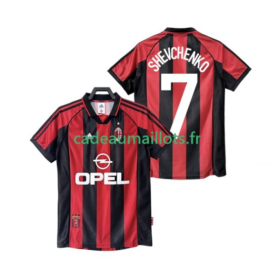 AC Milan Maillot avec flocage SHEVCHENKO 7 Rétro Domicile 1988 2002 ,Homme MC