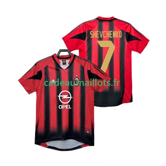 AC Milan Maillot avec flocage SHEVCHENKO 7 Rétro Domicile 1999 1998 ,Homme MC