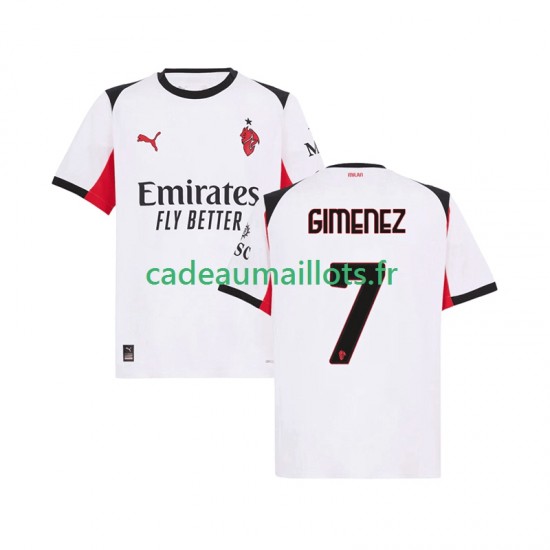 AC Milan Maillot avec flocage Santiago Gimenez 7 Extérieur 2025-2026 ,Homme MC