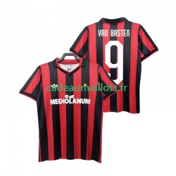AC Milan Maillot avec flocage VAN BASTEN 9 Rétro Domicile 1990 1991 ,Homme MC