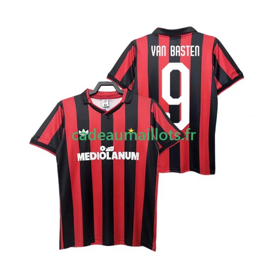 AC Milan Maillot avec flocage VAN BASTEN 9 Rétro Domicile 1990 1991 ,Homme MC