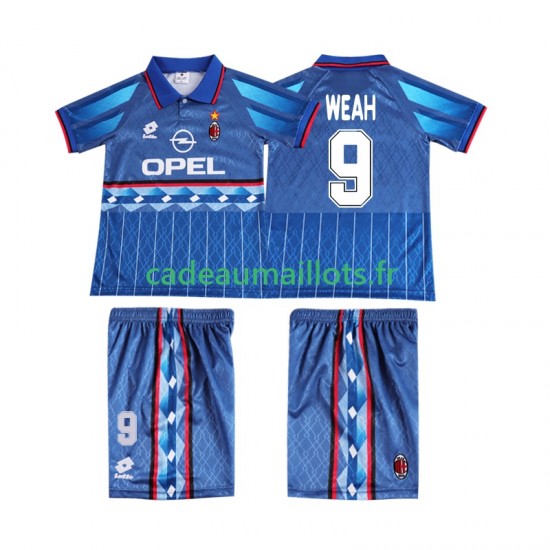 AC Milan Maillot avec flocage WEAH 9 Rétro Extérieur 1995 1996 ,Tenue Enfant MC