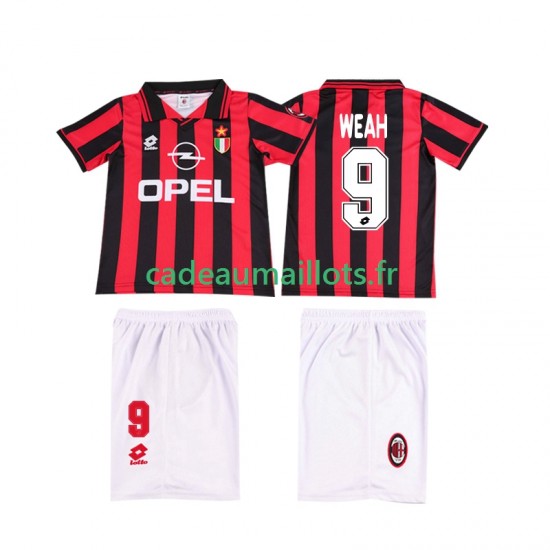 AC Milan Maillot avec flocage WEAH 9 Rétro Domicile 1996 2004 ,Tenue Enfant MC