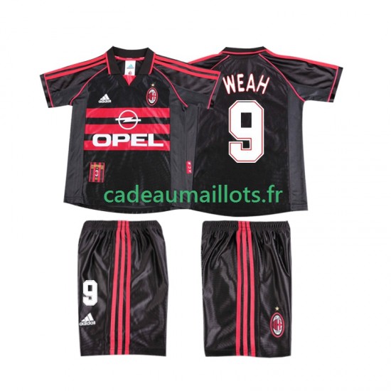 AC Milan Maillot avec flocage WEAH 9 Rétro 3ème 1988 2002 ,Tenue Enfant MC