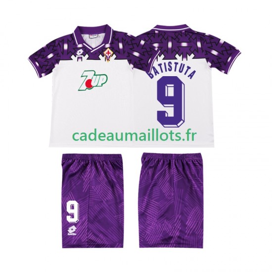 Fiorentina Maillot avec flocage BATISTUTA 9 Rétro Extérieur 1992 1993 ,Tenue Enfant MC
