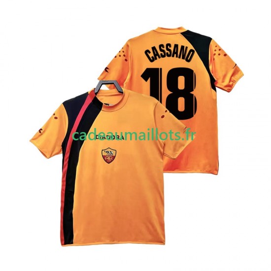 AS Rome Maillot avec flocage CASSANO 18 Rétro Domicile 1998 2006 ,Homme MC