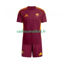 AS Rome Maillot avec flocage Domicile 2025-2026 ,Tenue Enfant MC