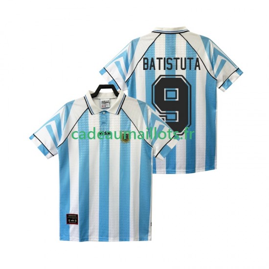 Argentine Maillot avec flocage BATISTUTA 9 Rétro Domicile 1996 2004 ,Homme MC