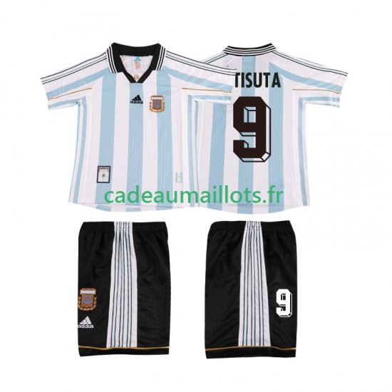 Argentine Maillot avec flocage BATISUTA 9 Rétro Domicile 1988 ,Tenue Enfant MC