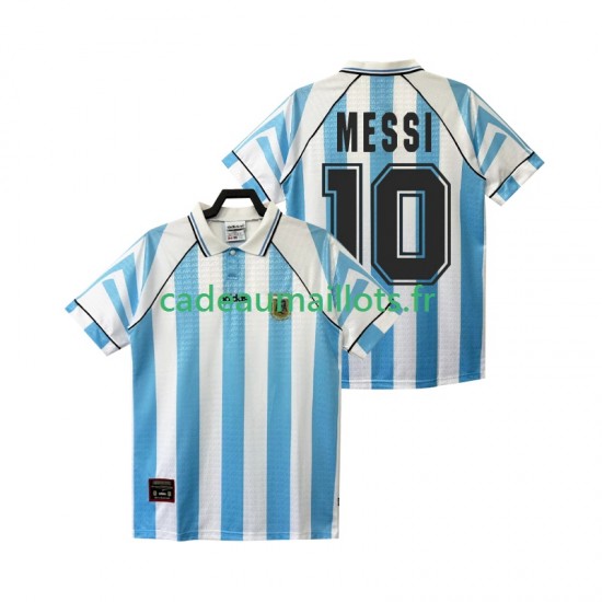 Argentine Maillot avec flocage Lionel Messi 10 Rétro Domicile 1996 2004 ,Homme MC