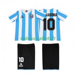 Argentine Maillot avec flocage MARADONA 10 Rétro Domicile 1986 ,Tenue Enfant MC