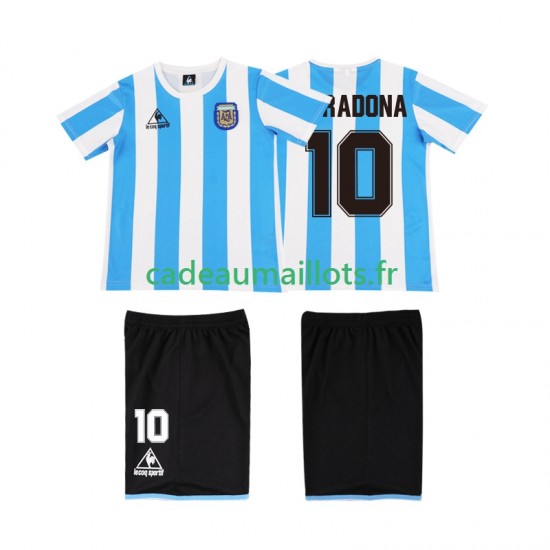 Argentine Maillot avec flocage MARADONA 10 Rétro Domicile 1986 ,Tenue Enfant MC