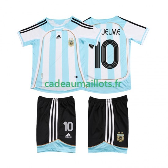 Argentine Maillot avec flocage RIQUELME 10 Rétro Domicile 2006 2007 ,Tenue Enfant MC