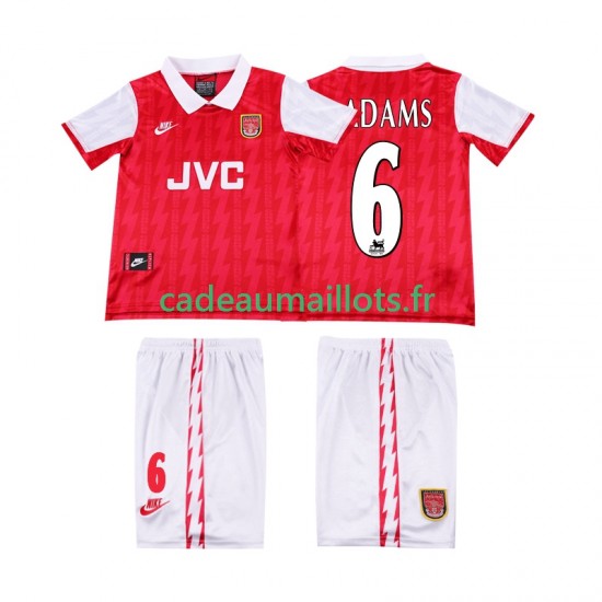 Arsenal Maillot avec flocage ADAMS 6 Rétro Domicile 1994 1996 ,Tenue Enfant MC
