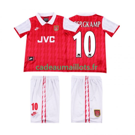 Arsenal Maillot avec flocage BERGKAMP 10 Rétro Domicile 1994 1996 ,Tenue Enfant MC