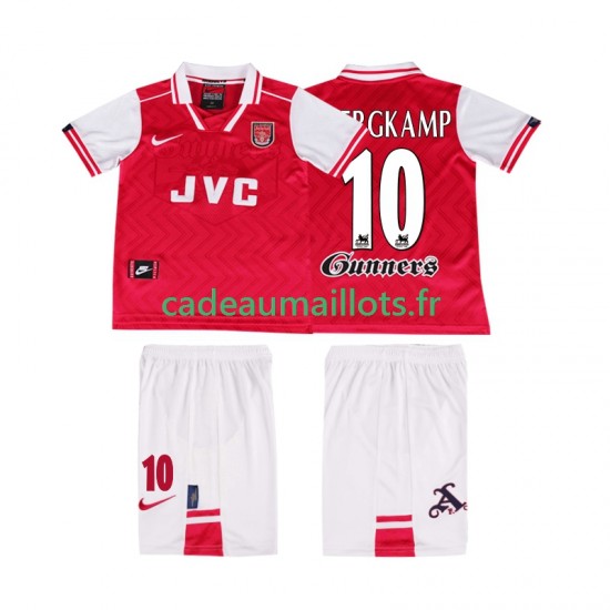 Arsenal Maillot avec flocage BERGKAMP 10 Rétro Domicile 1996 2004 ,Tenue Enfant MC