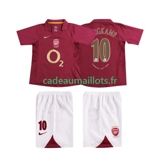 Arsenal Maillot avec flocage BERGKAMP 10 Rétro Domicile 1998 2006 ,Tenue Enfant MC