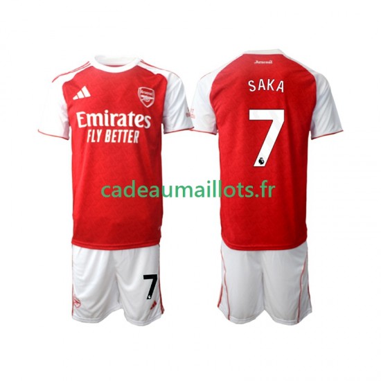 Arsenal Maillot avec flocage Bukayo Saka 7 Domicile 2025-2026 ,Tenue Enfant MC