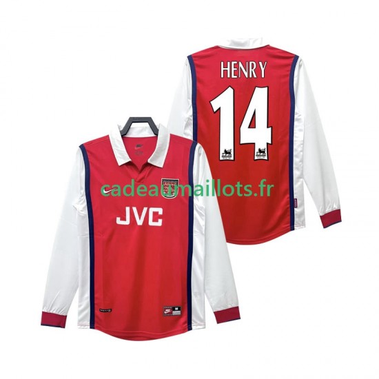 Arsenal Maillot avec flocage Henry 14 Rétro Domicile 1988 2002 ,Homme ML