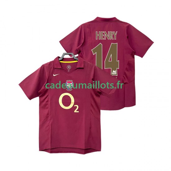 Arsenal Maillot avec flocage Henry 14 Rétro Domicile 1998 2006 ,Homme MC