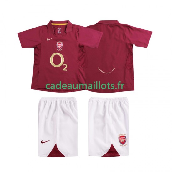 Arsenal Maillot avec flocage Rétro Domicile 1998 2006 ,Tenue Enfant MC