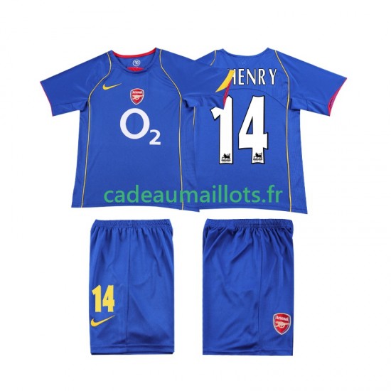 Arsenal Maillot avec flocage Thierry Henry 14 Rétro Extérieur 1999 1998 ,Tenue Enfant MC