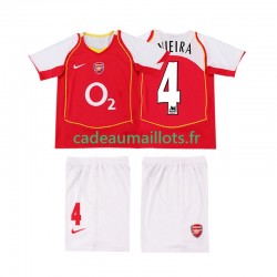 Arsenal Maillot avec flocage VIEIRA 4 Rétro Domicile 1999 1998 ,Tenue Enfant MC