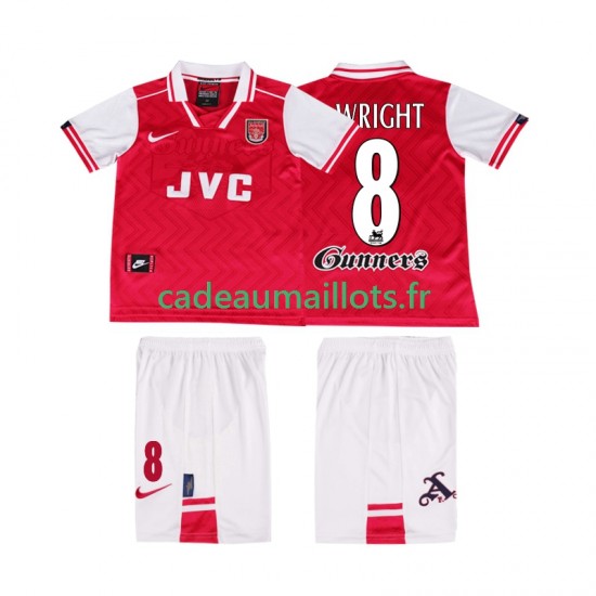 Arsenal Maillot avec flocage WRIGHT 8 Rétro Domicile 1996 2004 ,Tenue Enfant MC