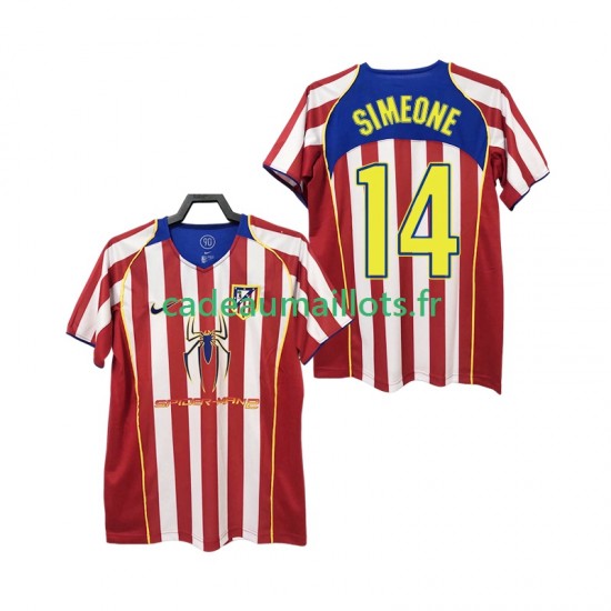 Atlético Madrid Maillot avec flocage SIMEONE 14 Rétro Domicile 1999 1998 ,Homme MC