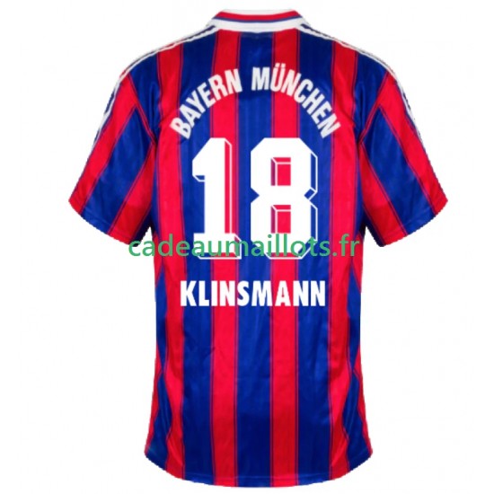 Bayern Munich Maillot avec flocage Klinsmann 18 Rétro Domicile 1995 2004 ,Homme MC