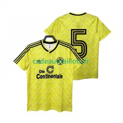 Borussia Dortmund Maillot avec flocage 5 Rétro Domicile 1988 1989 ,Homme MC