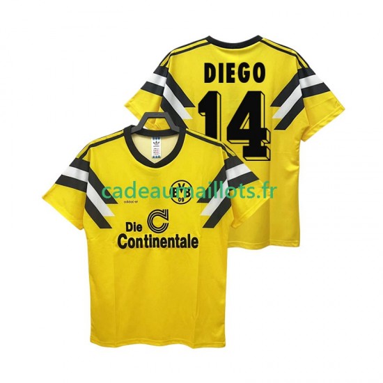 Borussia Dortmund Maillot avec flocage DIEGO 14 DFB-POKAL Rétro Domicile 1989 ,Homme MC Borussia Dortmund Maillot avec flocage DIEGO 14 DFB-POKAL Rétro Domicile 1989 ,Homme MC