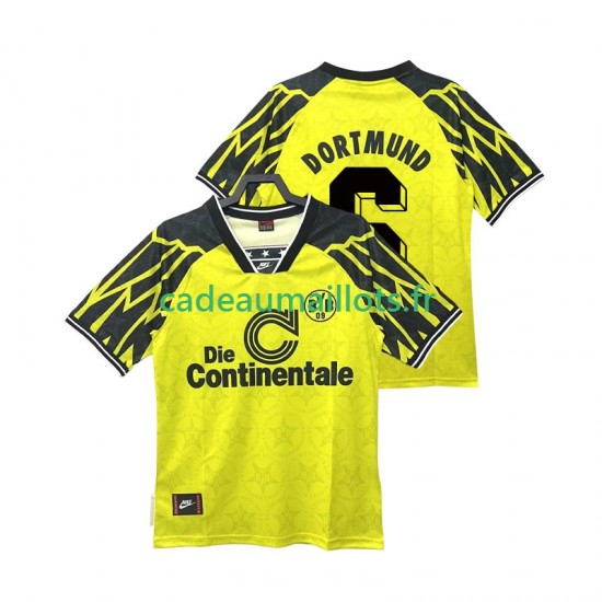 Borussia Dortmund Maillot avec flocage SAMMER 6 Rétro Domicile 1994 1995 ,Homme MC Borussia Dortmund Maillot avec flocage SAMMER 6 Rétro Domicile 1994 1995 ,Homme MC