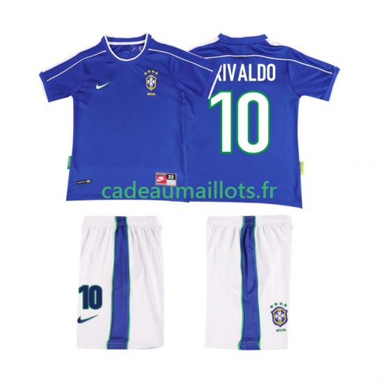 Brésil Maillot avec flocage RIVALDO 10 Rétro Extérieur 1988 ,Tenue Enfant MC