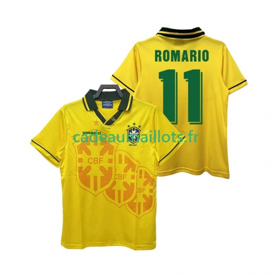 Brésil Maillot avec flocage ROMARIO 11 Rétro Domicile 1994 ,Homme MC