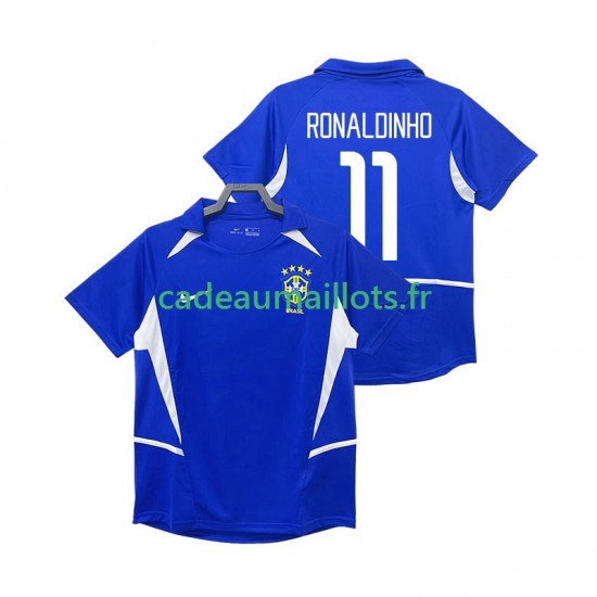 Brésil Maillot avec flocage RONALDINHO 11 Rétro Extérieur 2010 ,Homme MC