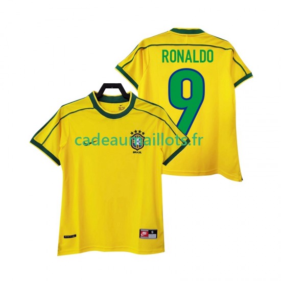 Brésil Maillot avec flocage RONALDO 9 Rétro Domicile 1988 ,Homme MC Brésil Maillot avec flocage RONALDO 9 Rétro Domicile 1988 ,Homme MC