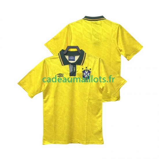 Brésil Maillot avec flocage Rétro Domicile 1991 1993 ,Homme MC