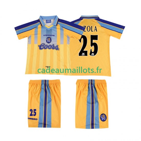 Chelsea Maillot avec flocage ZOLA 25 Rétro Extérieur 1995 2004 ,Tenue Enfant MC