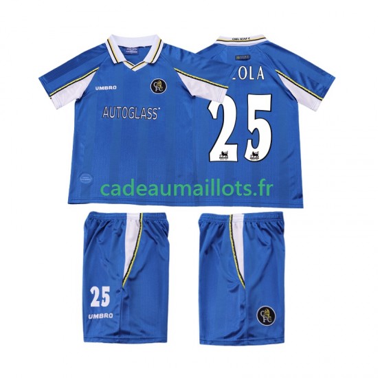 Chelsea Maillot avec flocage ZOLA 25 Rétro Domicile 2004 2002 ,Tenue Enfant MC