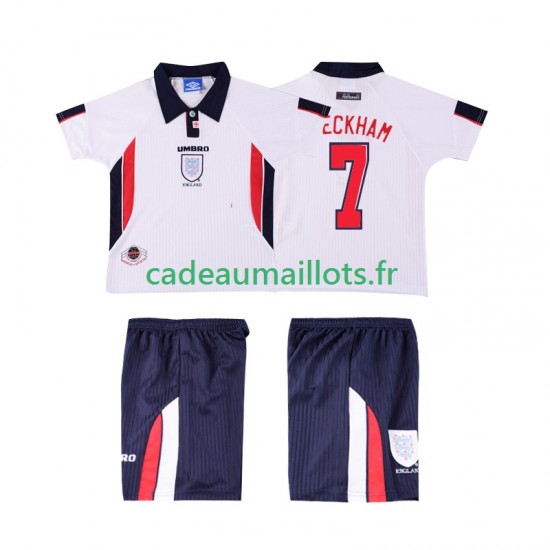 Angleterre Maillot avec flocage Beckham 7 Rétro Domicile 1988 ,Tenue Enfant MC