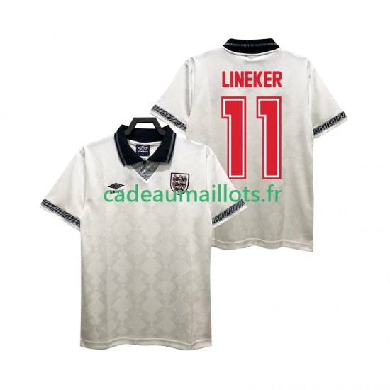 Angleterre Maillot avec flocage LINEKER 11 Rétro Domicile 1990 ,Homme MC