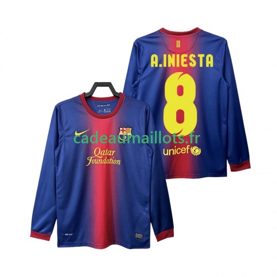 FC Barcelone Maillot avec flocage A INIESTA 8 Rétro Domicile 2012 2013 ,Homme ML