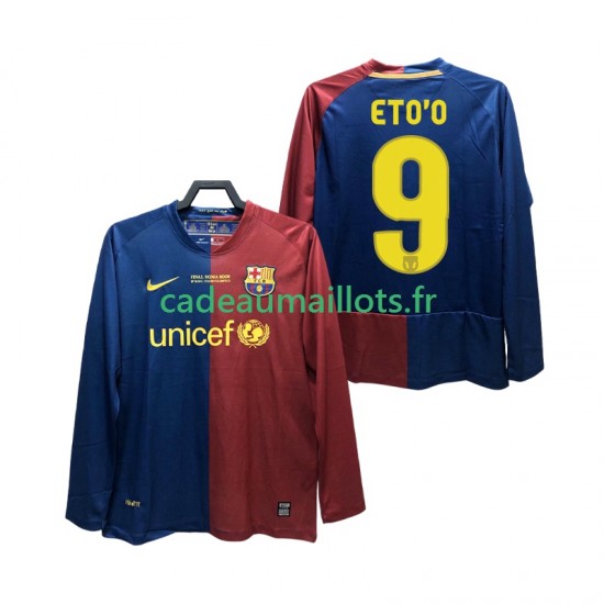 FC Barcelone Maillot avec flocage ETO O 9 Champions League Rétro Domicile 2008 2009 ,Homme ML