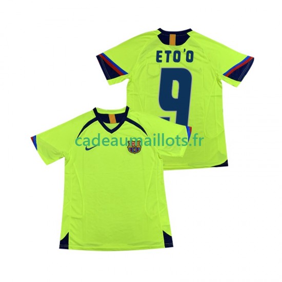FC Barcelone Maillot avec flocage ETOO 9 Rétro Extérieur 1998 2006 ,Homme MC