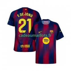 FC Barcelone Maillot avec flocage Frenkie de Jong 21 Domicile 2025-2026 ,Homme MC