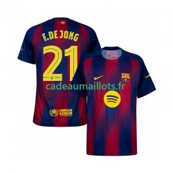 FC Barcelone Maillot avec flocage Frenkie de Jong 21 Champions League Domicile 2025-2026 ,Homme MC